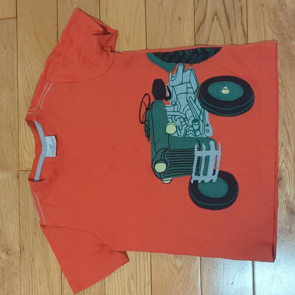 Hanna Anderson tractor applique T-shirt